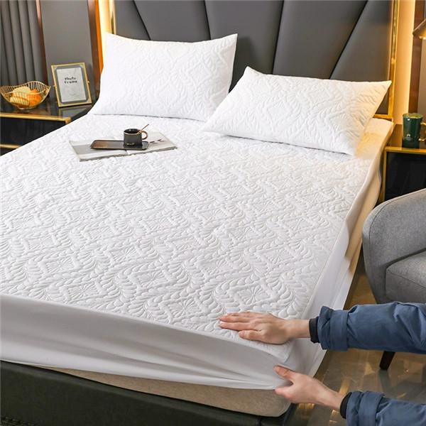 Стеганая водонепроницаемая простыня с эластичными защитными простынями для постельного белья, наматрасник, сплошное цветное постельное белье (Нет наволочки)