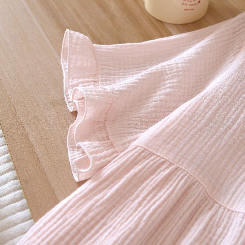 Spring and Summer 2025 New Women's Pajama Suit 100% Cotton Crepe Short-sleeved Capris Embroidered Round-neck Household Clothes