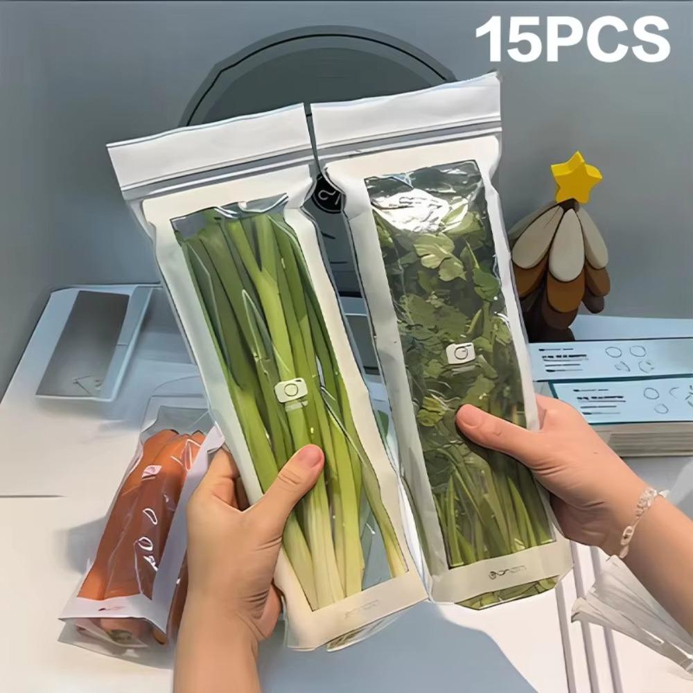 15/50 шт. Длинные многоразовые пакеты для герметичного хранения продуктов Утолщенный влагостойкий пакет для хранения продуктов Длинная полоса Герметичный