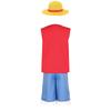 Monkey D Luffy Cosplay Outfit Anime Character Costume Red Vest Blue Shorts Straw Hat Wig Full Suit Halloween Carnival Party Wear