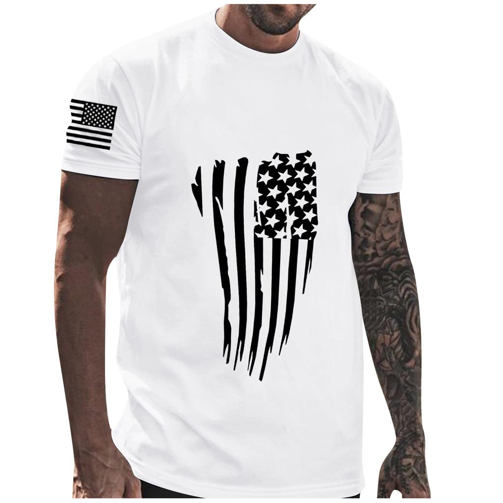 Men'S T-Shirt Short Sleeve Printed Summer Round Neck Top Trend Casual Sweatshirt