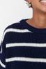 Women's Fashionable Stylish Sweater Black Wide Fit Couple Striped Knitwear Sweater