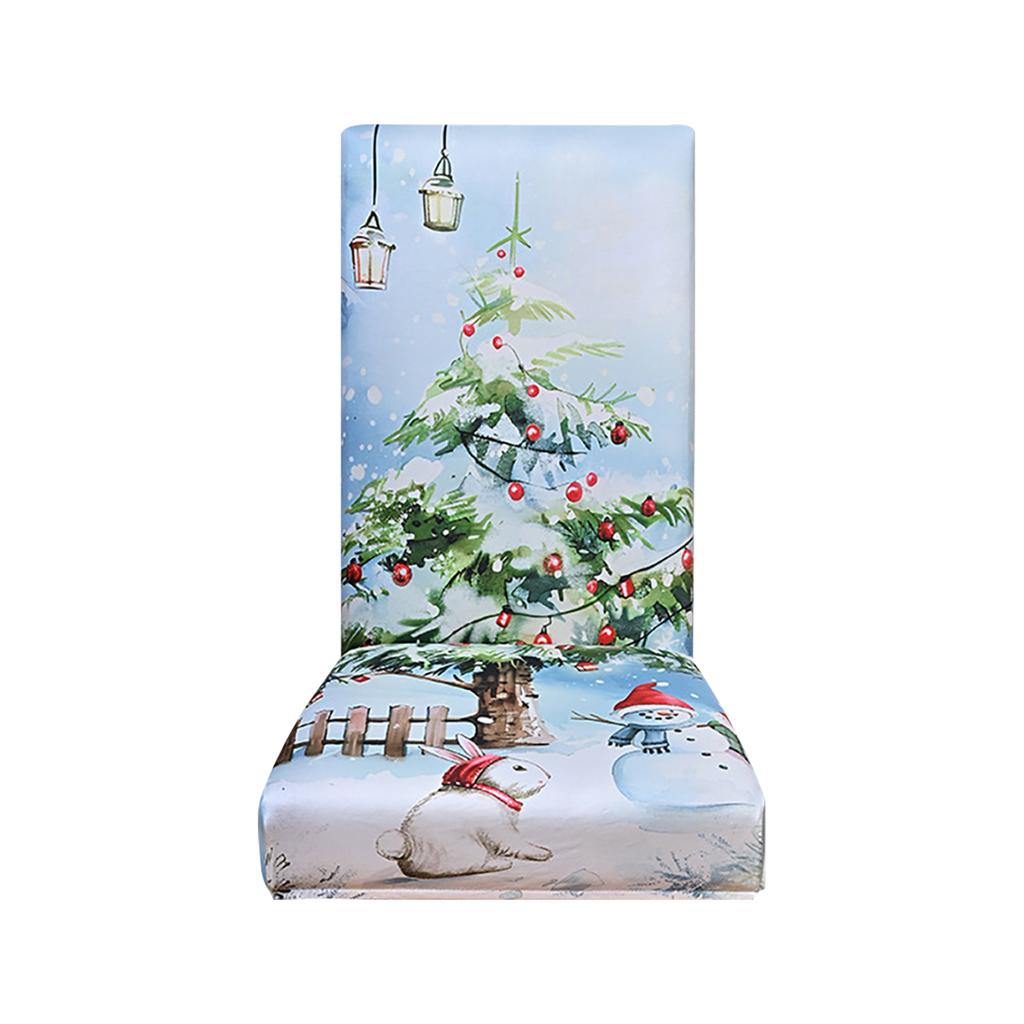 Рождественские чехлы на стулья, Высокоэластичные Съемные Моющиеся Чехлы-протекторы для сидений стульев Для Рождественского украшения Декор на Рождественскую тематику
