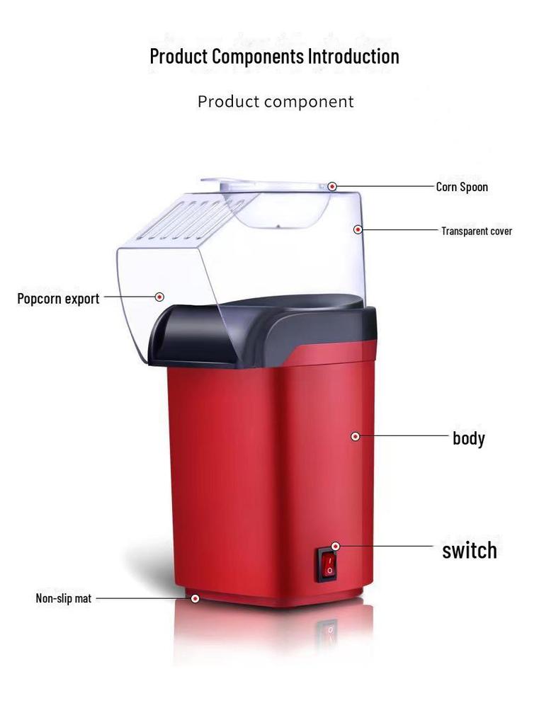 Мини-машина для приготовления попкорна: Автоматический, удобный для детей, для домашнего использования (США 110 В/ЕС 220 В)