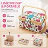 Kit Included Fabric Sewing Basket Storage Box Design Vintage Sewing Basket  For Kids