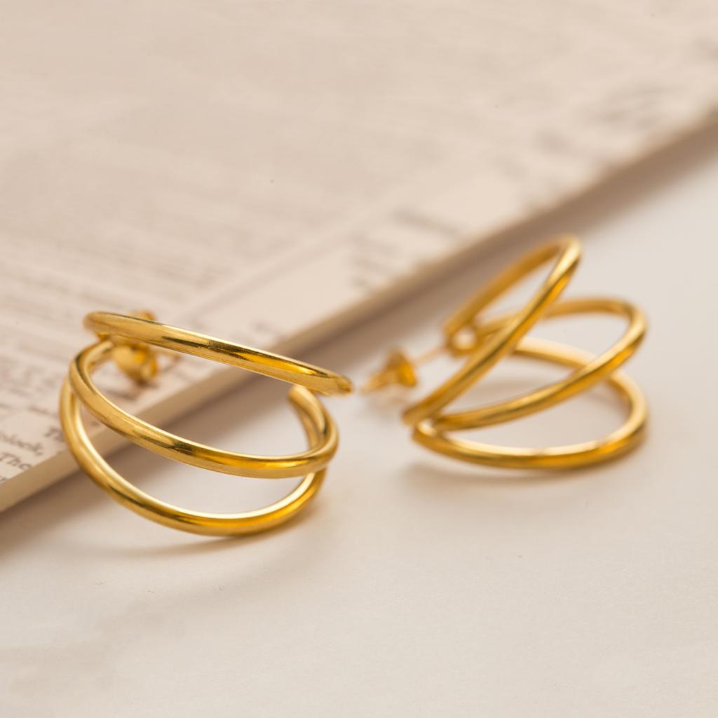 UHBINYCA многослойные серьги-кольца в форме буквы C для женщин, ювелирные изделия из нержавеющей стали