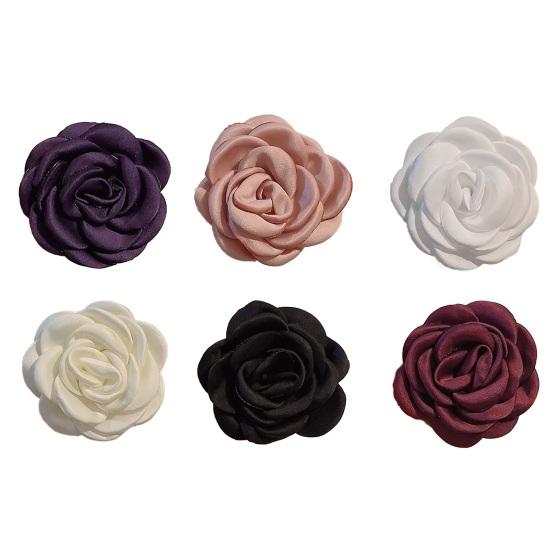 Брошь-булавка с 3D-дизайном цветка, тканевая, универсальная, модный аксессуар