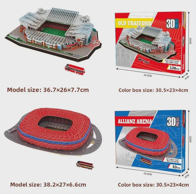 Реал Мадрид 3D Пазл Футбольное Поле Модель: Игрушка для сборки без клея и кубок Лиги чемпионов - идеальный подарок на день рождения для мужчин