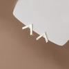 Real 925 Sterling Silver Simple V-shaped Stripe Stud Earrings for Women Men Unisex