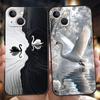 Чехол для телефона для iPhone 17 16 15 14 13 12 Pro Max 11 Pro Max 17 AIR Plus Ударопрочный Мягкий ТПУ Корпус Элегантный Дизайн Белого Лебедя