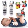 Baby Rattles Socks Wrist Toys High Contrast Baby Toys Black And White Baby Toys Brain Development Infant Toys Shower Gifts for Newborn Boys Girls