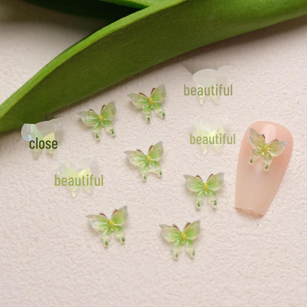 3D светящиеся бабочки для дизайна ногтей и чехол для телефона, аксессуары своими руками