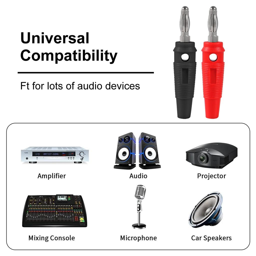 10Pcs 32A High Current Screw Type 4mm Banana Plugs Male Stackable Connector Speaker Cable Adapter 4mm High Current Banana Plugs