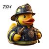 Unique Collectible Firefighter Duck Figurine, Durable Resin Desktop Ornament, Creative Home Soft Furnishing Yellow Statue for Car Dashboard