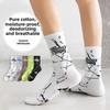 5 Pairs of Men's Spring and Autumn Pure Cotton Tube Deodorizing New Youth Sports Basketball Socks