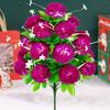 Artificial Carnation Realistic 18 Head Fake Silk Flower UV Resistant Wedding Party