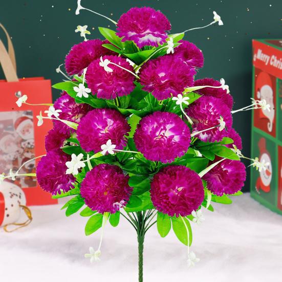 Artificial Carnation Realistic 18 Head Fake Silk Flower UV Resistant Wedding Party