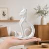 3D-печатная фигурка кошки xiaobudian, Минималистичная элегантная сидящая скульптура, Современное животное-украшение для домашнего офиса, полки, декора