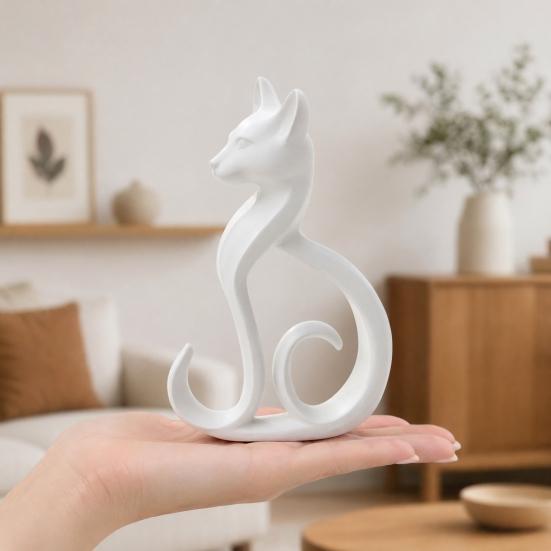 3D-печатная фигурка кошки xiaobudian, Минималистичная элегантная сидящая скульптура, Современное животное-украшение для домашнего офиса, полки, декора