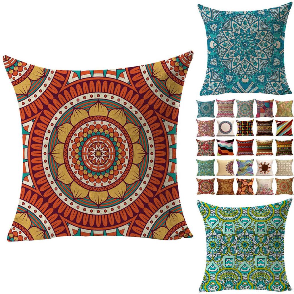 Роскошная наволочка из хлопка и льна с национальным древним узором для автомобильной и диванной подушки