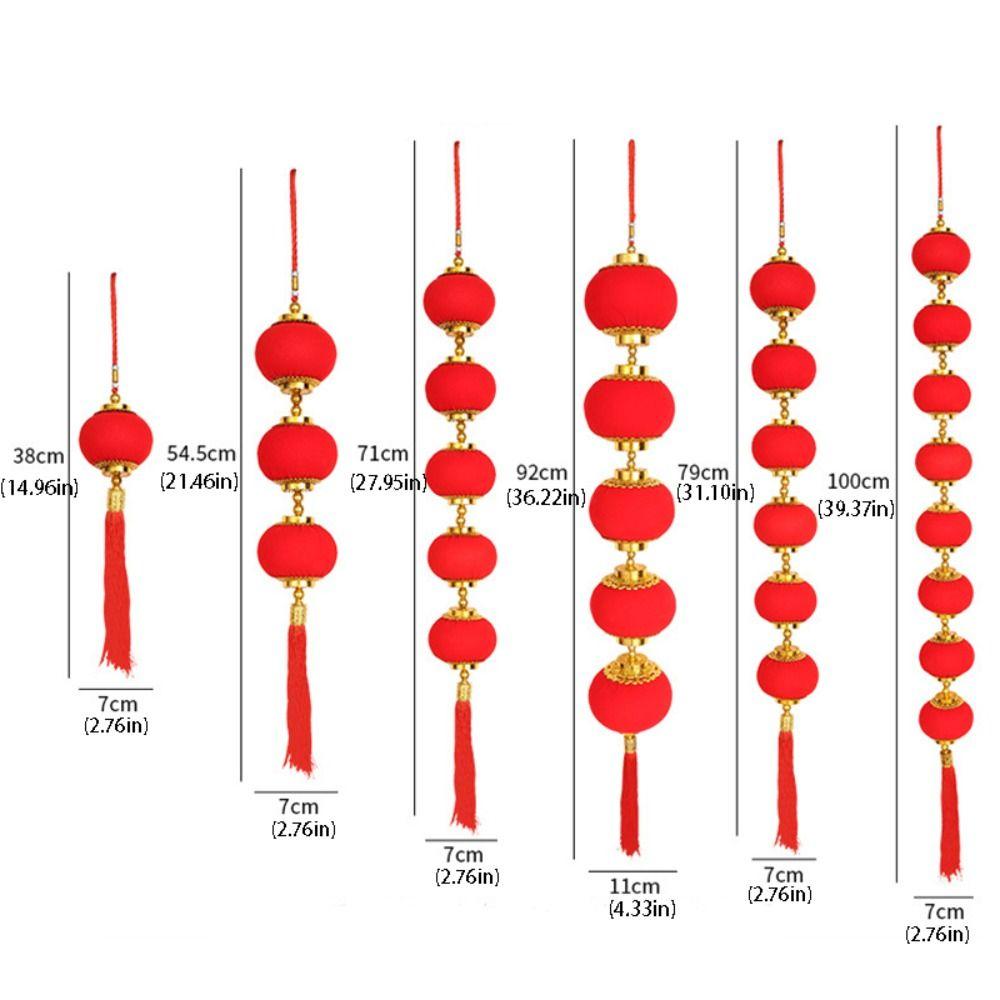Chinese Style Red Ball Lantern String Fu Character Door Lantern Pendant Wedding