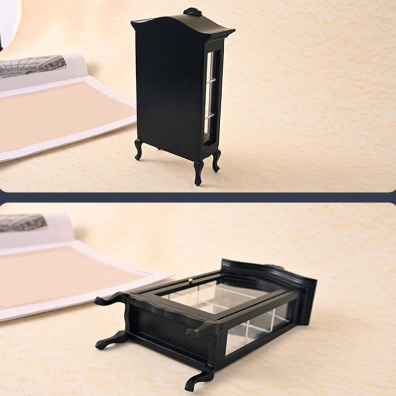 Классический деревянный миниатюрный шкаф для хранения для кукольных домиков 1/12, аксессуары, декоративная полка для демонстрации для проекта крафт-модели