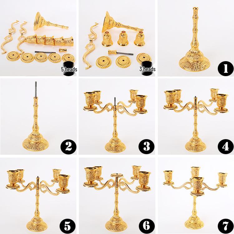 European Style Wedding Candelabra: 5-Head, 3-Head Candle Holder for Dining Table, Candlelight Dinner, Home, Hotel Decoration Ornaments.
