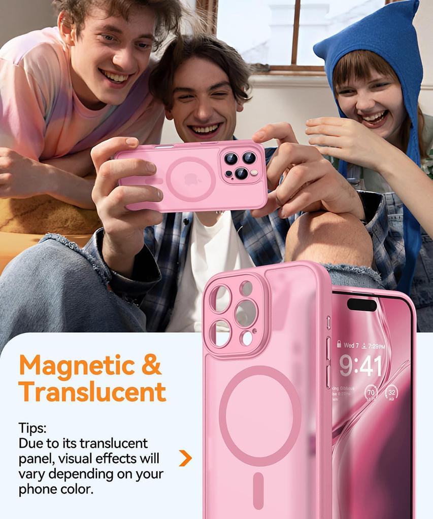 Роскошный прозрачный матовый гибридный жесткий чехол цвета конфет для iPhone 16 15 14 13 12 11 Pro Max Plus мягкий сильный магнит для Magsafe