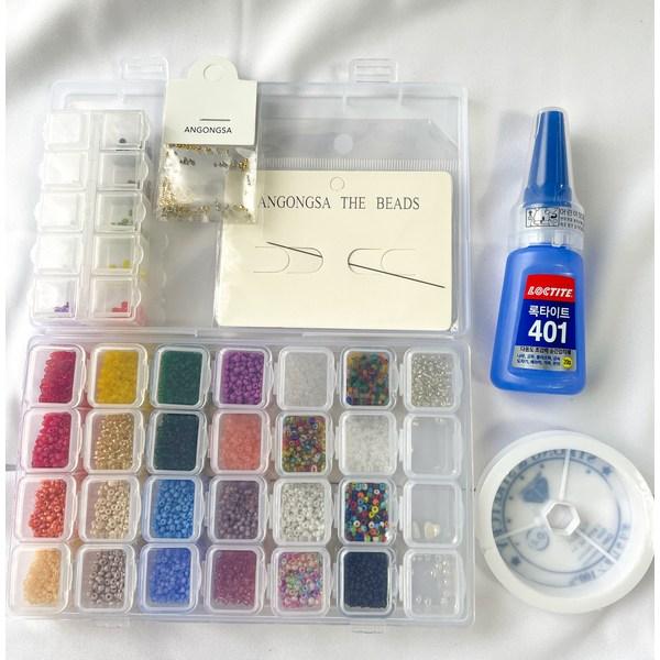 Кольцо из бисера, браслет, брелок для ключей, материалы для изготовления бисера, набор «сделай сам», 42 типа, тип F, смешанные цвета, 1 комплект, популярные корейские игрушки