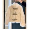 Экологичная зимняя меховая куртка с пряжкой, шикарная и теплая с лисьим мехом, идеально подходит для миниатюрных женщин