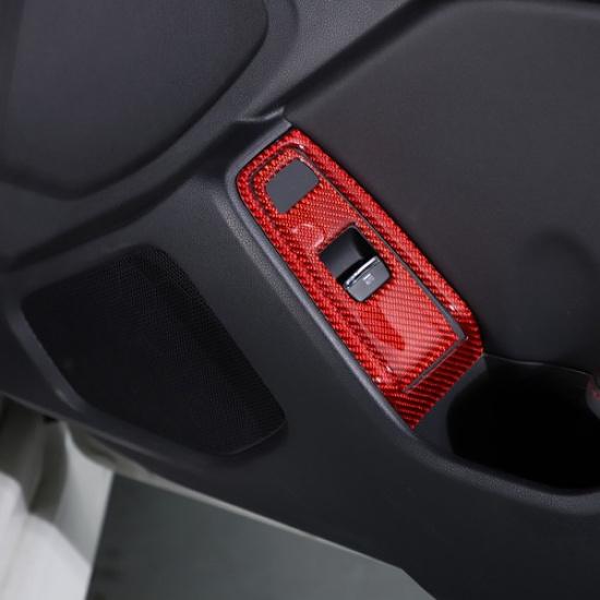 Red Carbon Fiber Interior Window Lift Switch Button Sticker For Subaru BRZ 22+