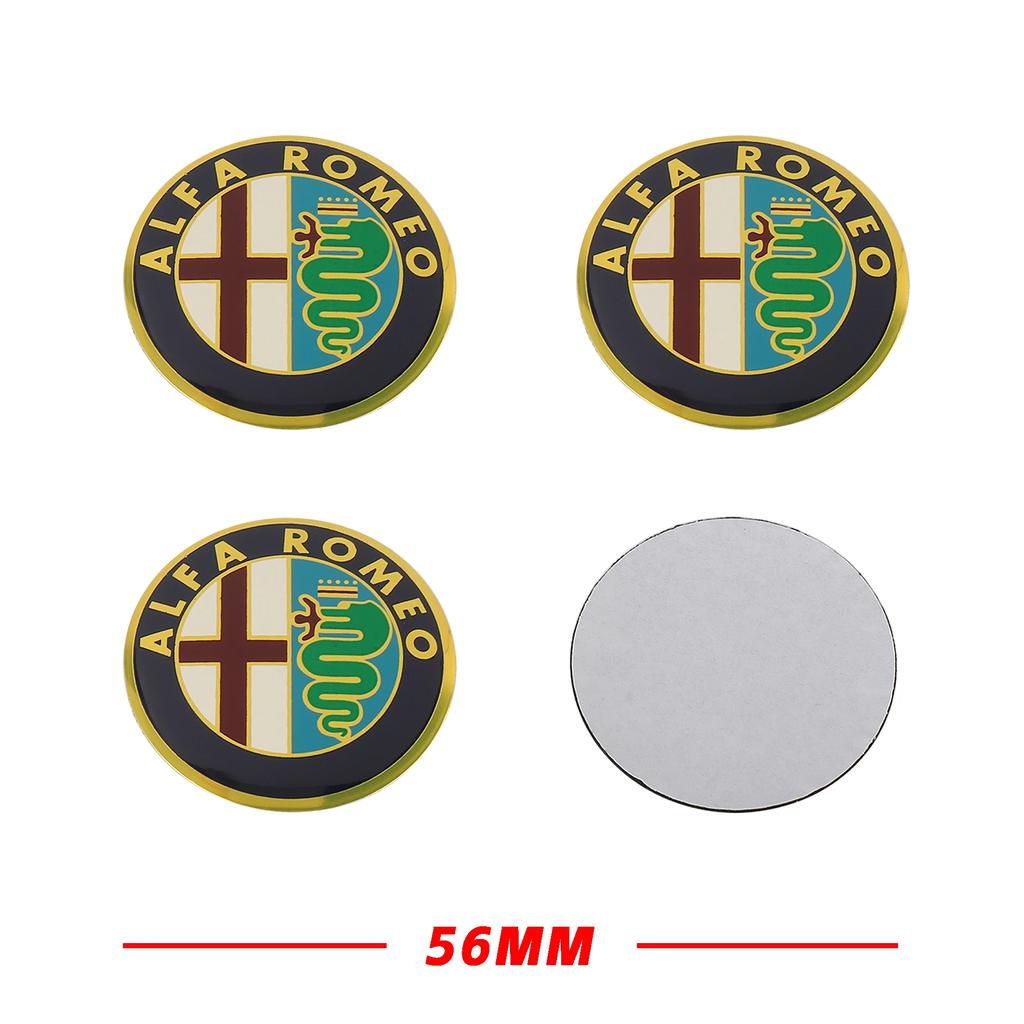 OUVKF1 4Pcs For Alfa Romeo Giulietta 147 Giulia Spider GT MiTo Stelvio 159 TZ3 Car Wheel Center Hub Caps Sticker Badge Tire Rim Covers