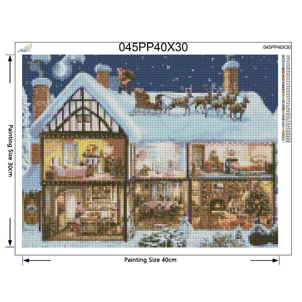 5d Diy Алмазная вышивка Рождественский дом Алмазная картина Вышивка крестом Полный квадратный декор со стразами