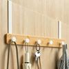Natural Bamboo Over The Door Hooks Matte Metal Brackets Hat Hanger Clothes Rack  Kitchen Storage