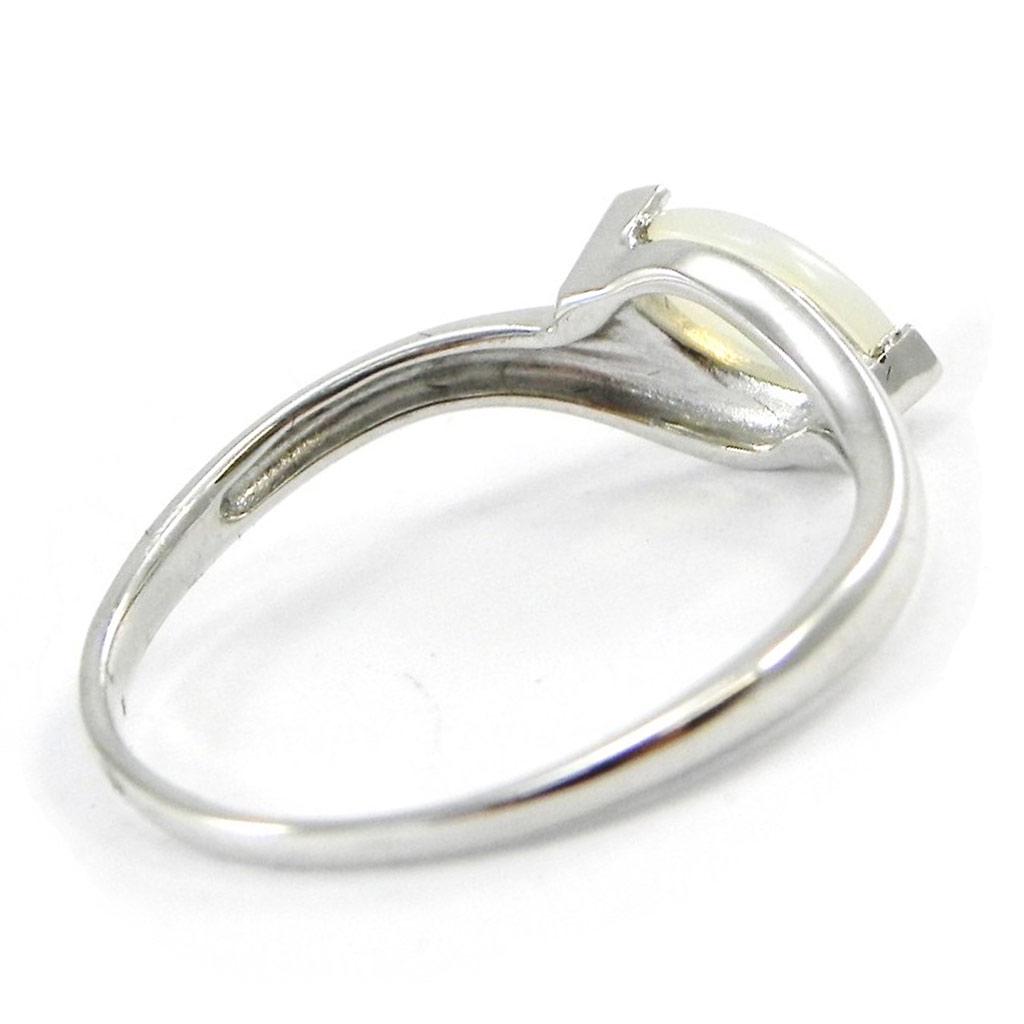 Silver Ring 'Goddess Opal' White Silver (rhodium) - 6 Mm