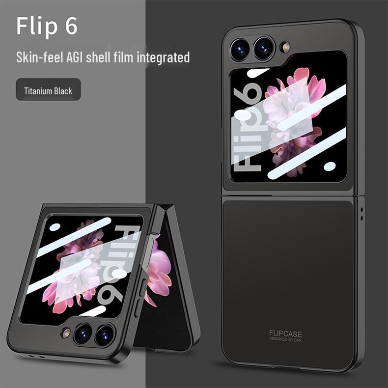 Складной чехол Samsung Z Flip6 AG Shell - Ощущение кожи, Защита от падений, Интегрированный экран