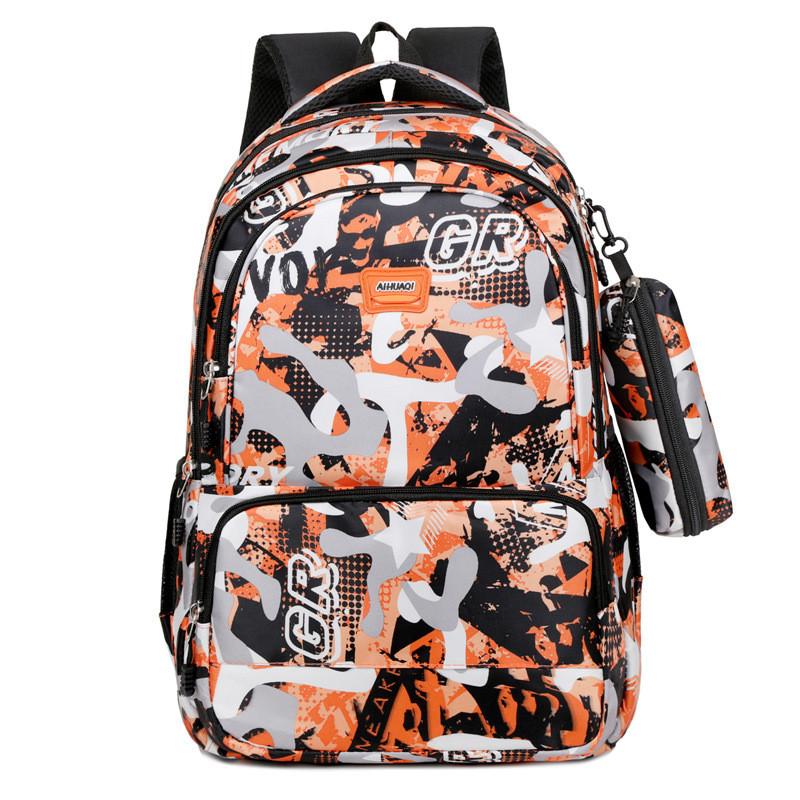 Large Backpack Printed Capacity Wear Resistant Schoolbag Student