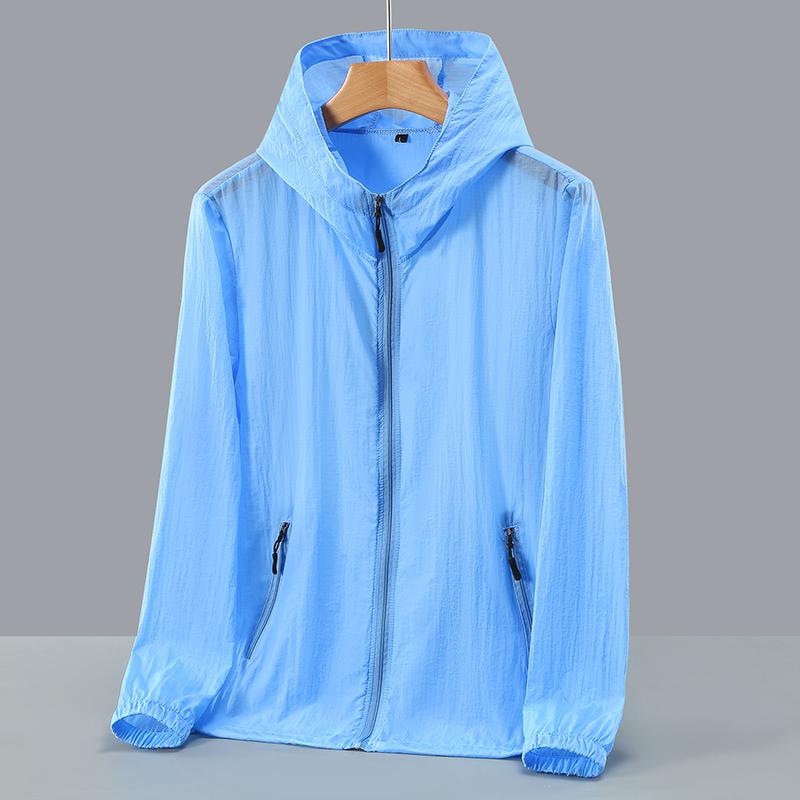 Fashion Sunscreen Clothes Summer for Men Casual Upf 50 Thin Hooded Couple's Plus Size Summer Jackets