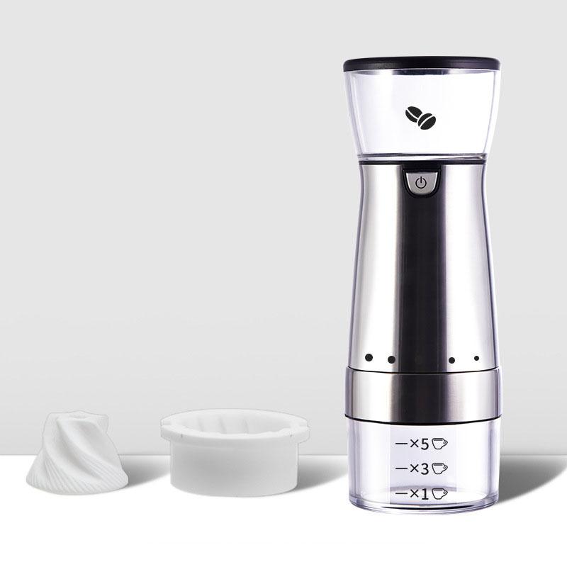 Портативная электрическая кофемолка, перезаряжаемая от USB, ручная кофемолка из нержавеющей стали, кофемолки, кухонные аксессуары