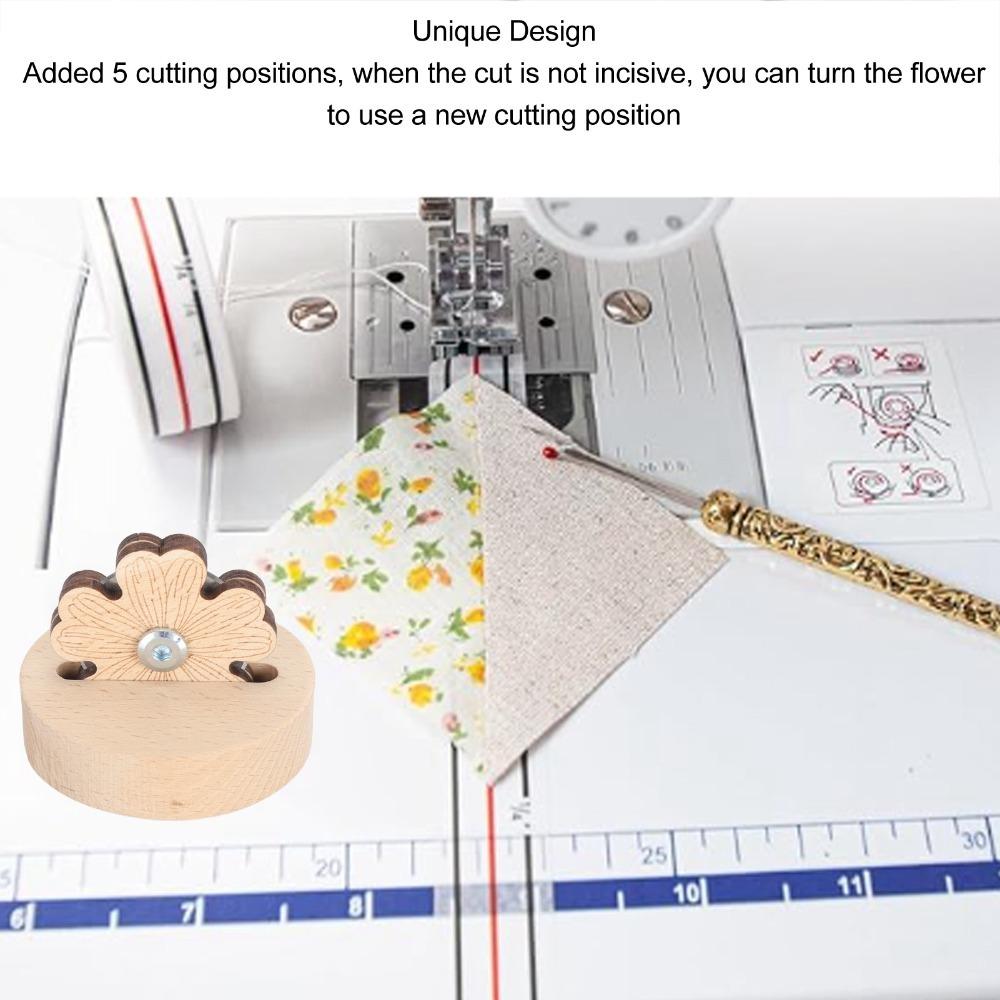 Brown Thread Cutter Beech Wood Sewing Tools Durable Yarn Cutting Tool  For Quilting