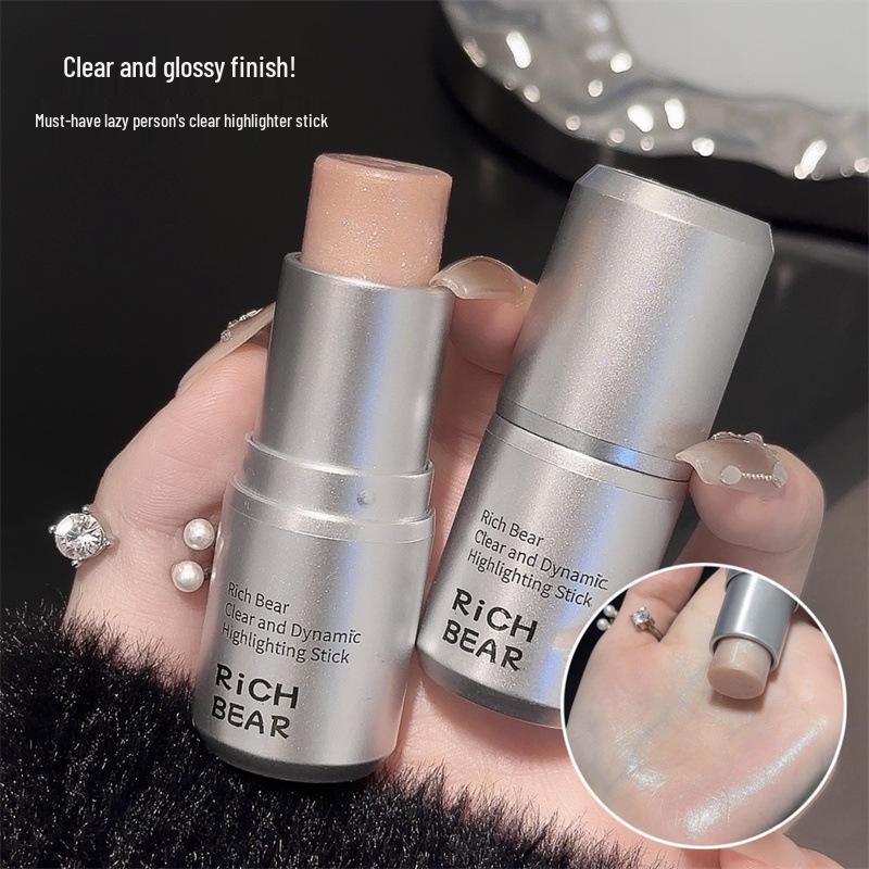 RICH BEAR Dewy Skin Highlighter Stick: Women's Fine Shimmer Contour and Blush Makeup.