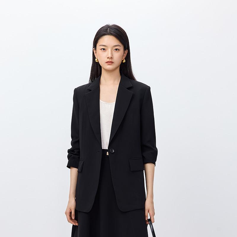 LILY Retro Old Money Mid Sleeve Suit Coat