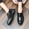 Британские Мужские Кожаные Туфли Бизнес-стиля Высококачественные Дизайнерские Туфли Модные Лоферы Мужские Однотонные Роскошные Туфли на Платформе для Мужчин