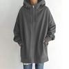Women's Zip Hooded Long Sweatshirt Lightweight Loose Long Sleeve Casual Sweatshirt With Pocket