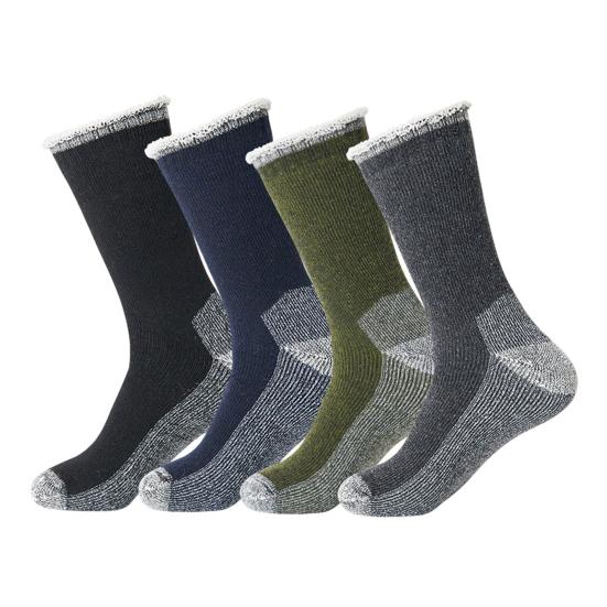 1 пара зимних носков унисекс, шерстяные носки средней длины для походов, спорта, машинной стирки, влагоотводящие, сохраняющие тепло, нескользящие, повседневные чулки