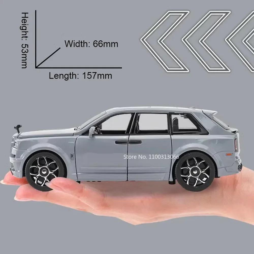 1:32 Scale Rolls Royce Cullinan Cars Toys Alloy Models 6 Doors Opened Miniature Car with Light Music Vehicles Boys Perfect Gifts