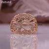 Pataya Process Rose Electroplated Hollowing Gold Color Classical Style Earring Ring Combo Set