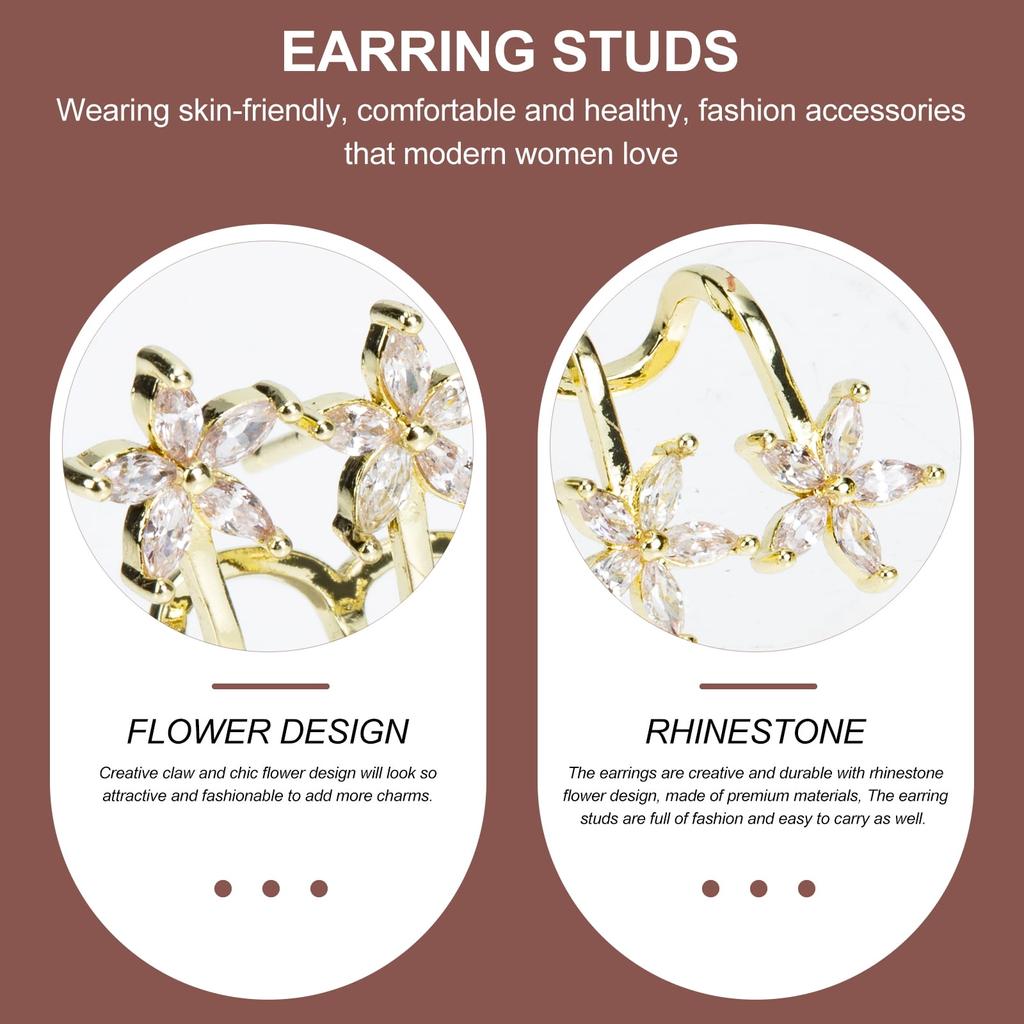 Ear Cuff Earrings Earring Cartilage Crawler Wrap Flower Stud Claw Jewelry Studs Pierce Cuffs Unpierced Ears Helix Fake