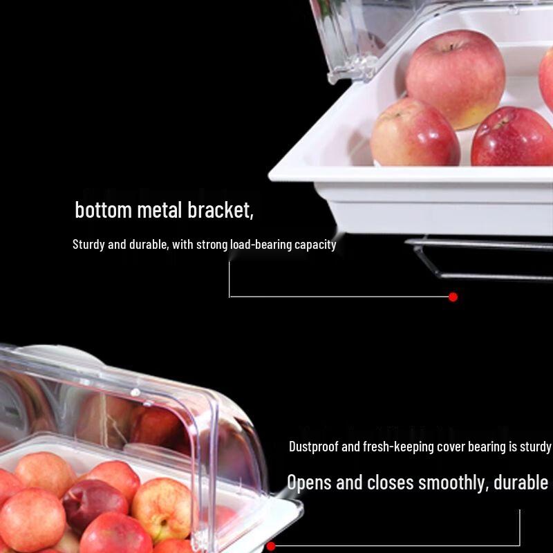 Трехъярусная меламиновая подставка для демонстрации еды на шведском столе с крышкой