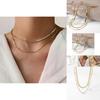 Stylish Stainless Steel Collar Necklace 14k Gold-plated Round Beaded Chain Jewelry Women's Snake Chain Necklace